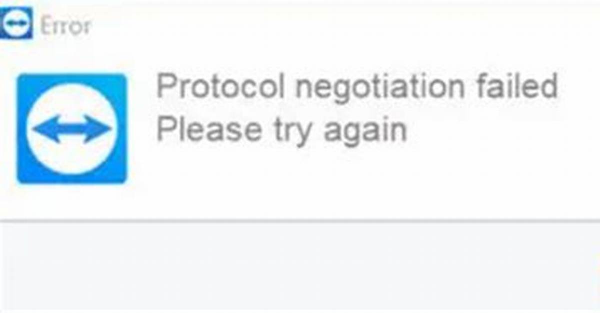 Teamviewer: Protocol Negotiation Failed