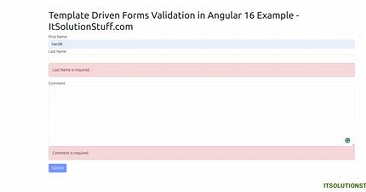 Template Driven Form Validation on Text Area