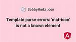Template Parse Errors: 'Mat-Icon' Is Not a Known Element