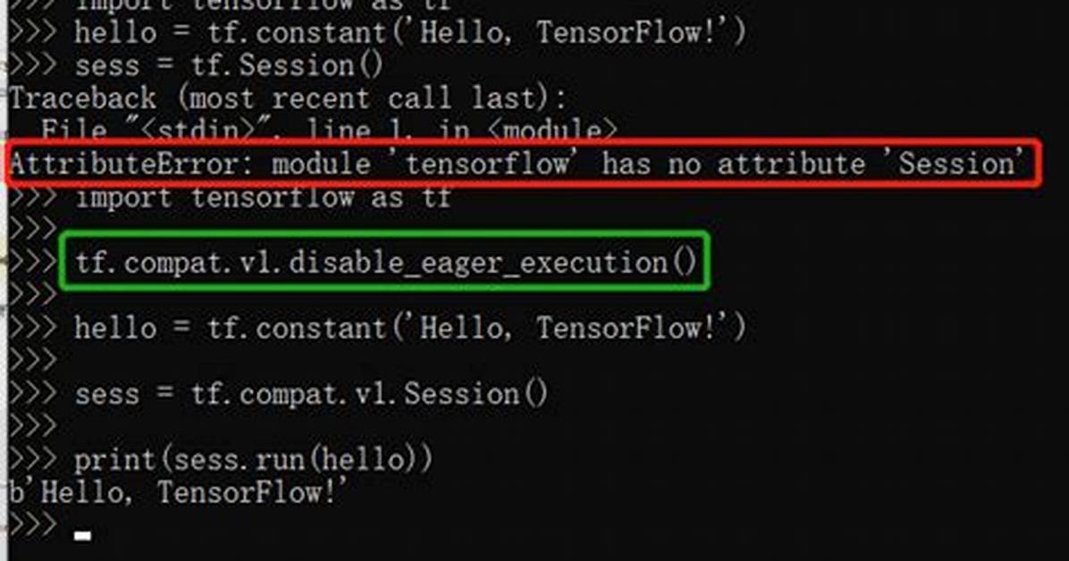 Tensorflow 2.0 - Attributeerror: Module 'Tensorflow' Has No Attribute 'Session'