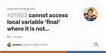 The Final Local Variable Cannot Be Assigned