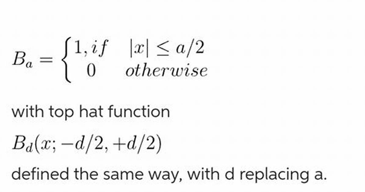 The Hat Function [Closed]