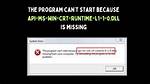 The Program Can't Start Because Api-Ms-Win-Downlevel-Kernel32-L2-1-0. Dll Is Missing - After Ue4 Update