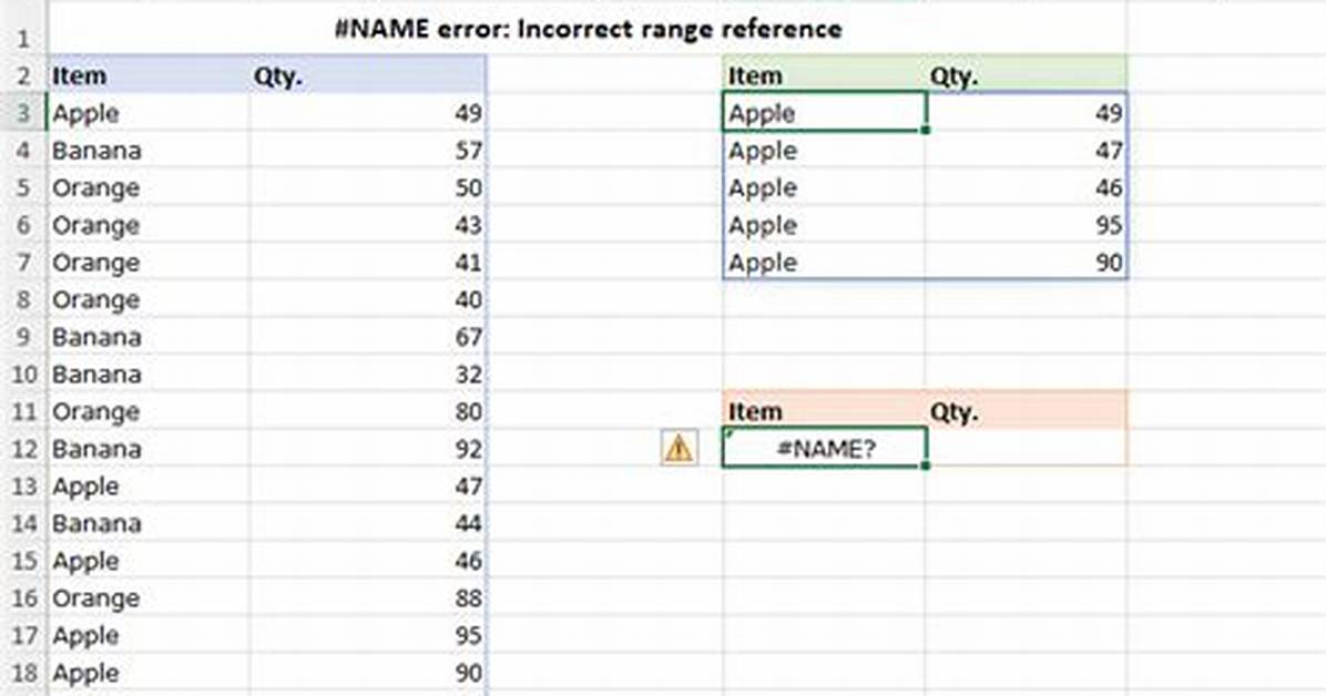 "This Formula Is Missing a Range Reference or a Defined Name" Excel Error