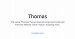 Thomas Name Origin