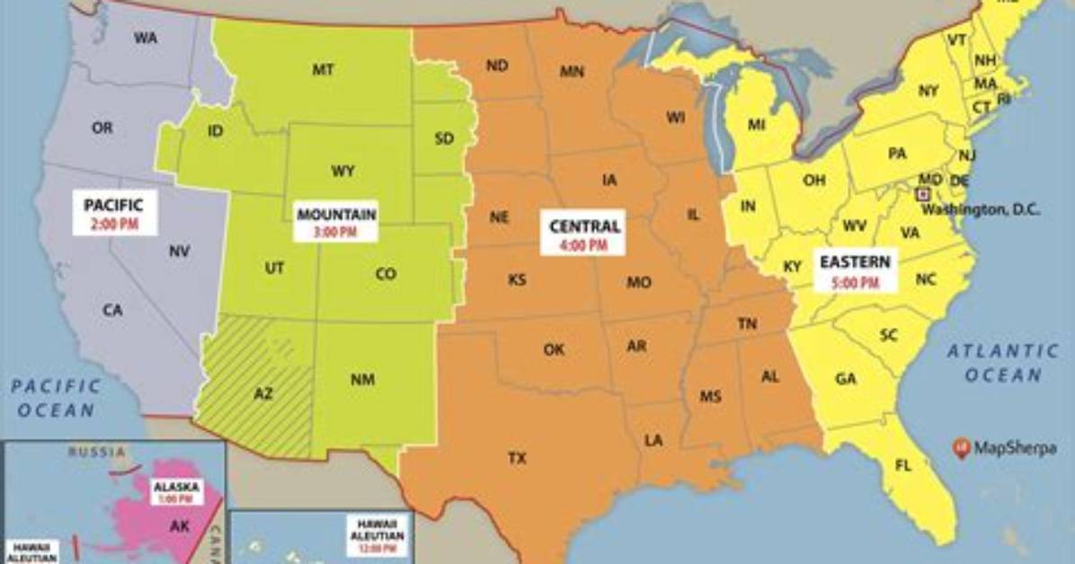 Time Zone Lines Us
