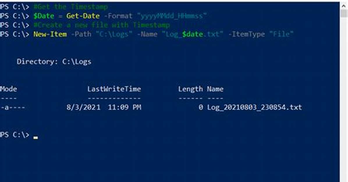 Timestamp on File Name Using Powershell