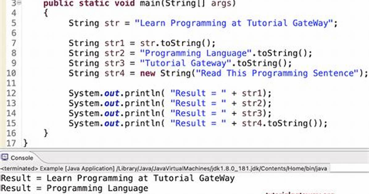 Tostring Method Java