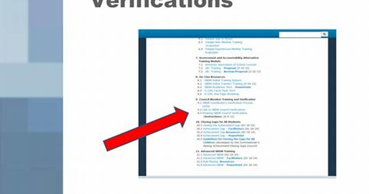 Training Verifications