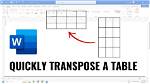 Transpose Table in Word