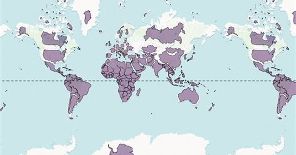 True Scale World Map