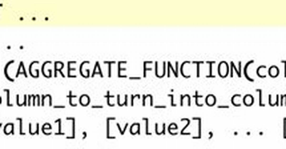 Tsql Pivot Without Aggregate Function