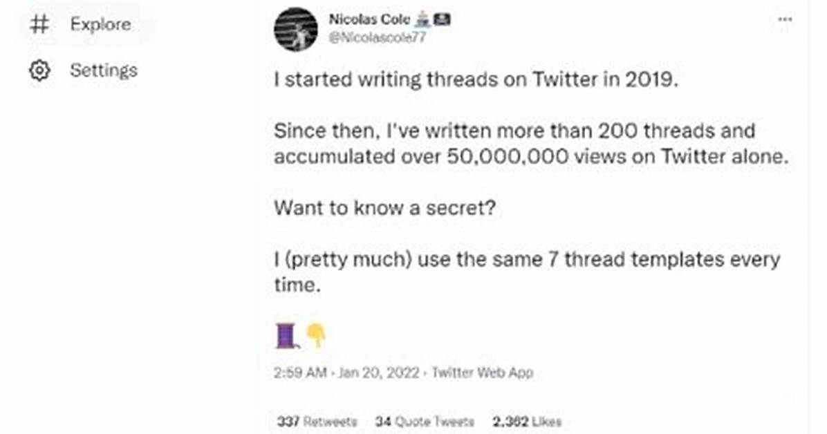 Twitter or Threads for Example