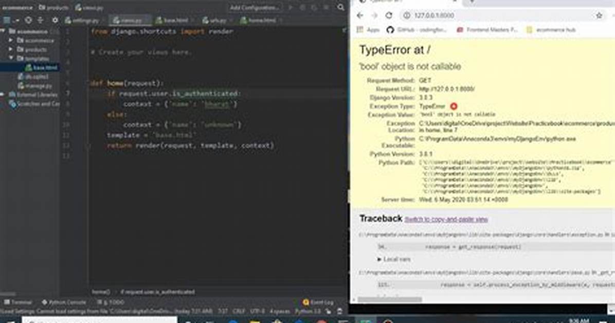 Typeerror: 'Bool' Object Is Not Callable