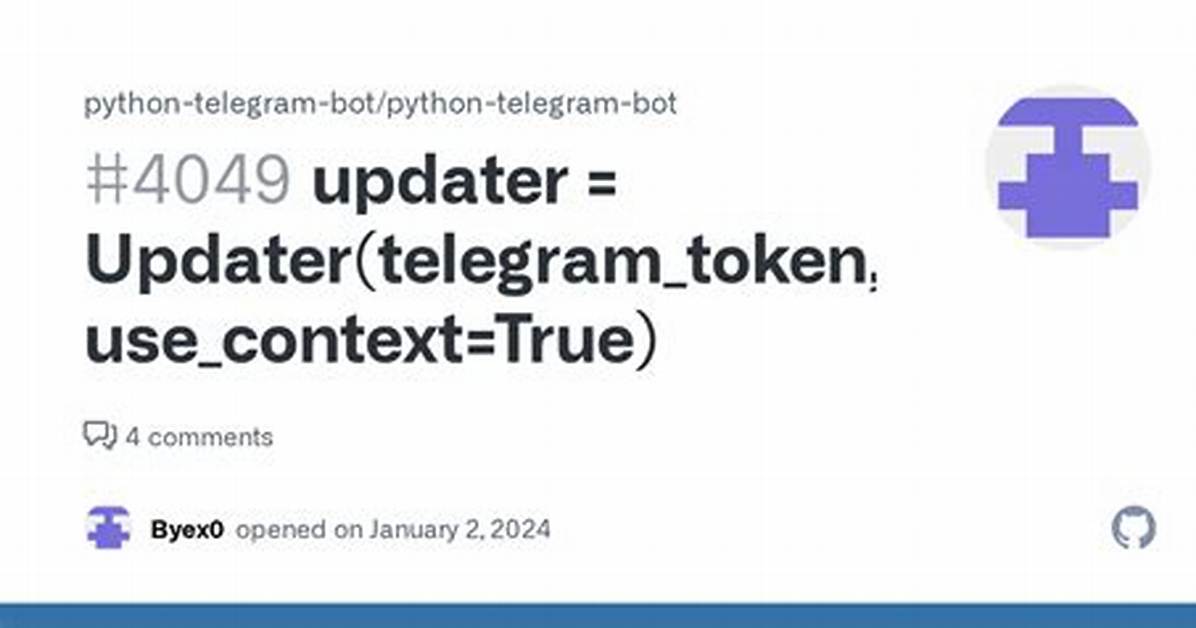 Typeerror When Initializing Updater in Python-Telegram-Bot