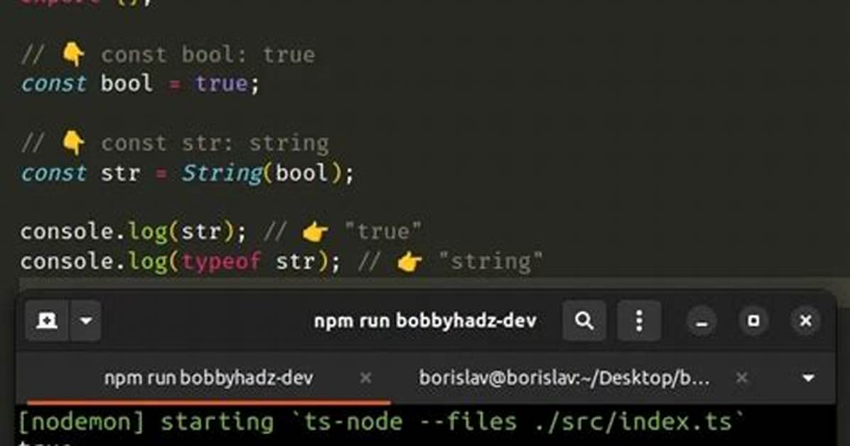 Typescript: Convert a Bool to String Value