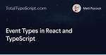 Typescript: React Event Types