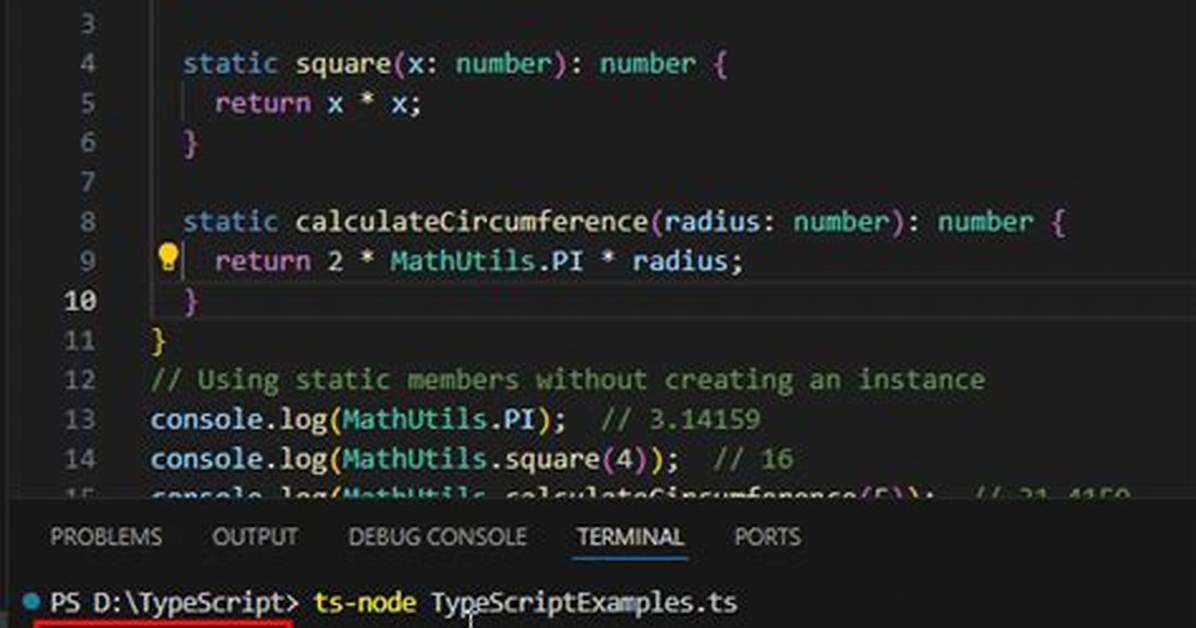 Typescript Static Classes