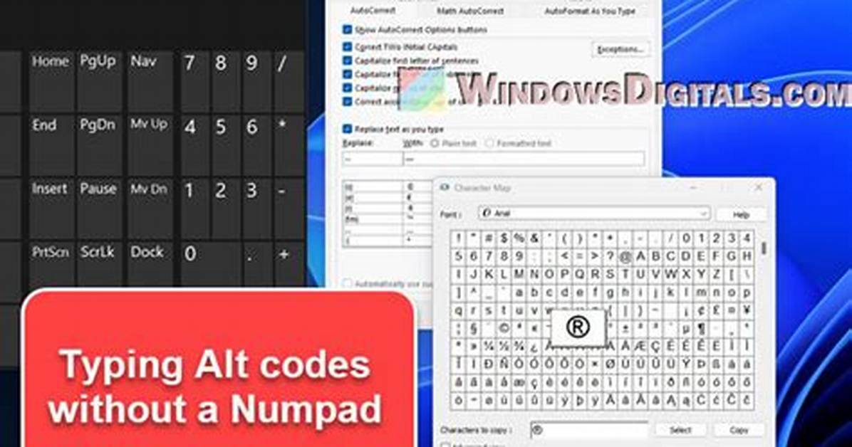 Typing Alt Codes on Keyboard Without Numeric Pad