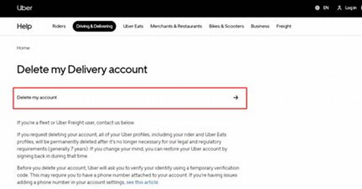Uber Driver Delete Account?