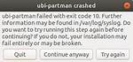 Ubi-Partman Failed with Exit Code 10 - Ubuntu 18.04