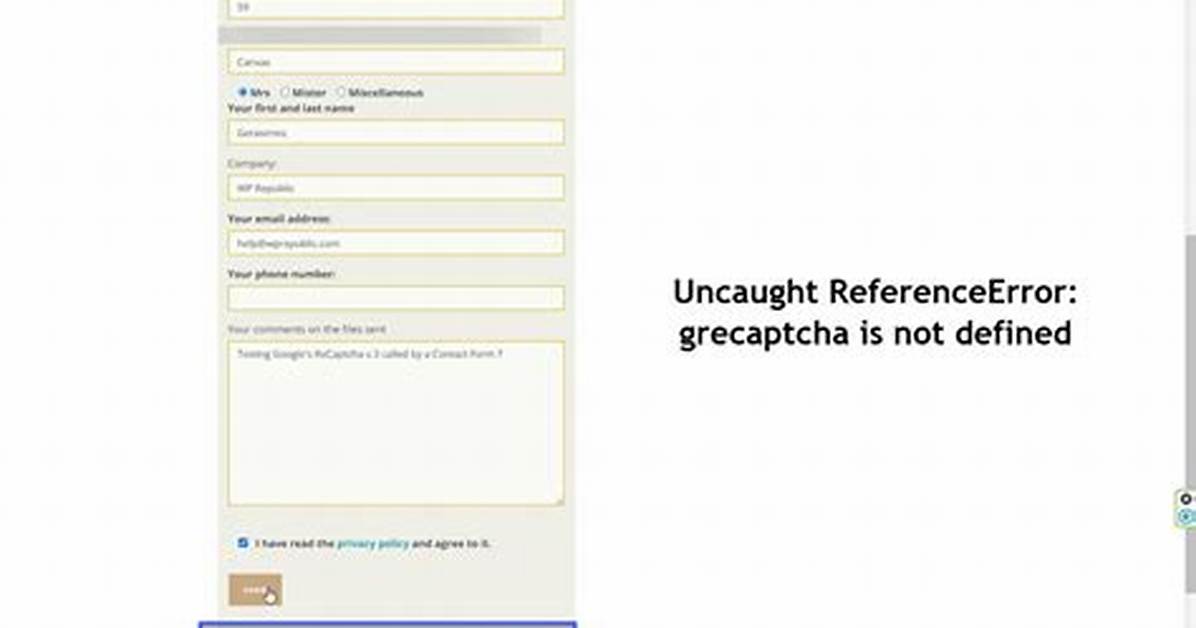 Uncaught Referenceerror: Grecaptcha Is Not Defined