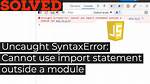 "Uncaught Syntaxerror: Cannot Use Import Statement Outside a Module" When Importing Ecmascript 6
