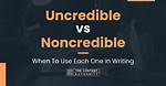 Uncredible