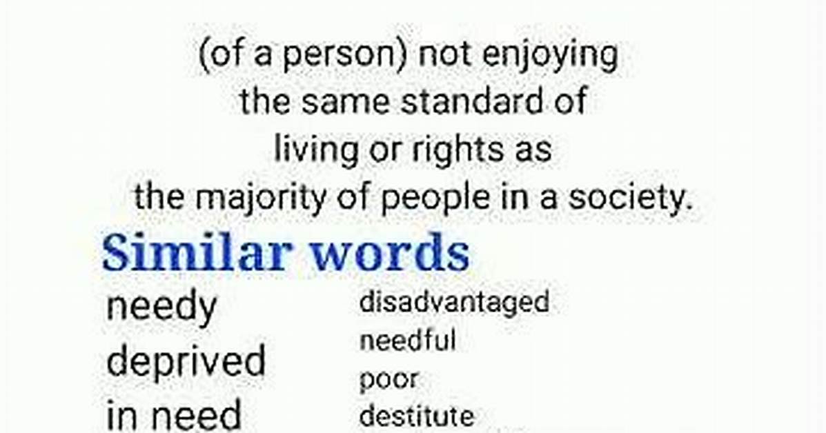 Underprivileged Synonym
