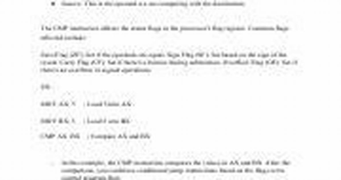 Understanding Cmp Instruction