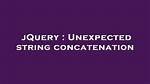 Unexpected String Concatenation