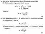 Uniform Random Variable Moment