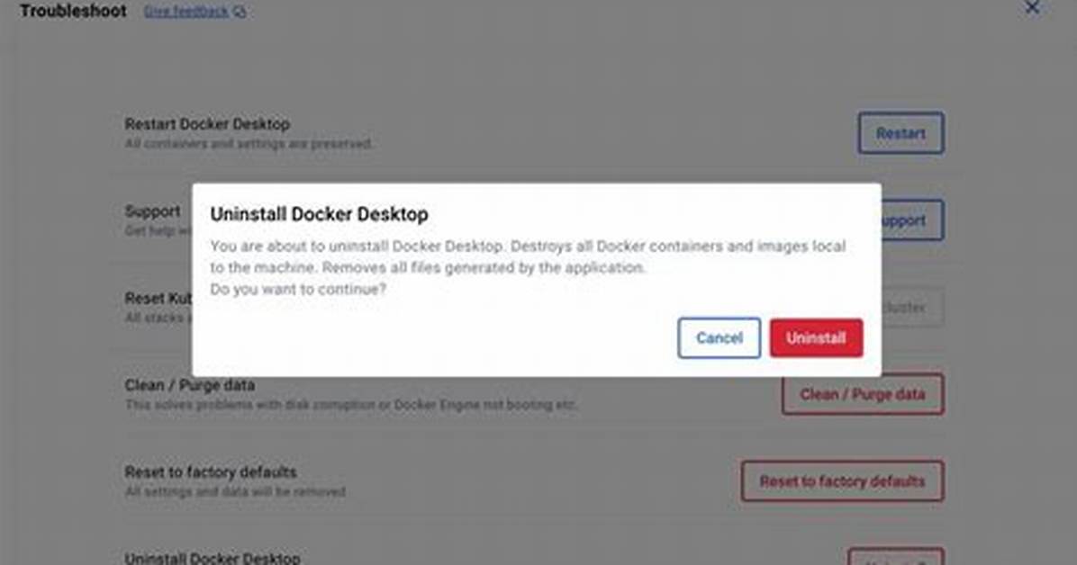 Uninstall Docker Mac