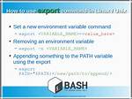 Unix Export Command [Closed]