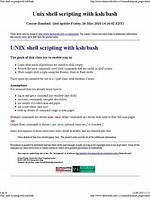 Unix Shell Scripting with Ksh/Bash