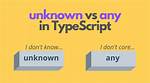 'Unknown' Vs. 'Any'