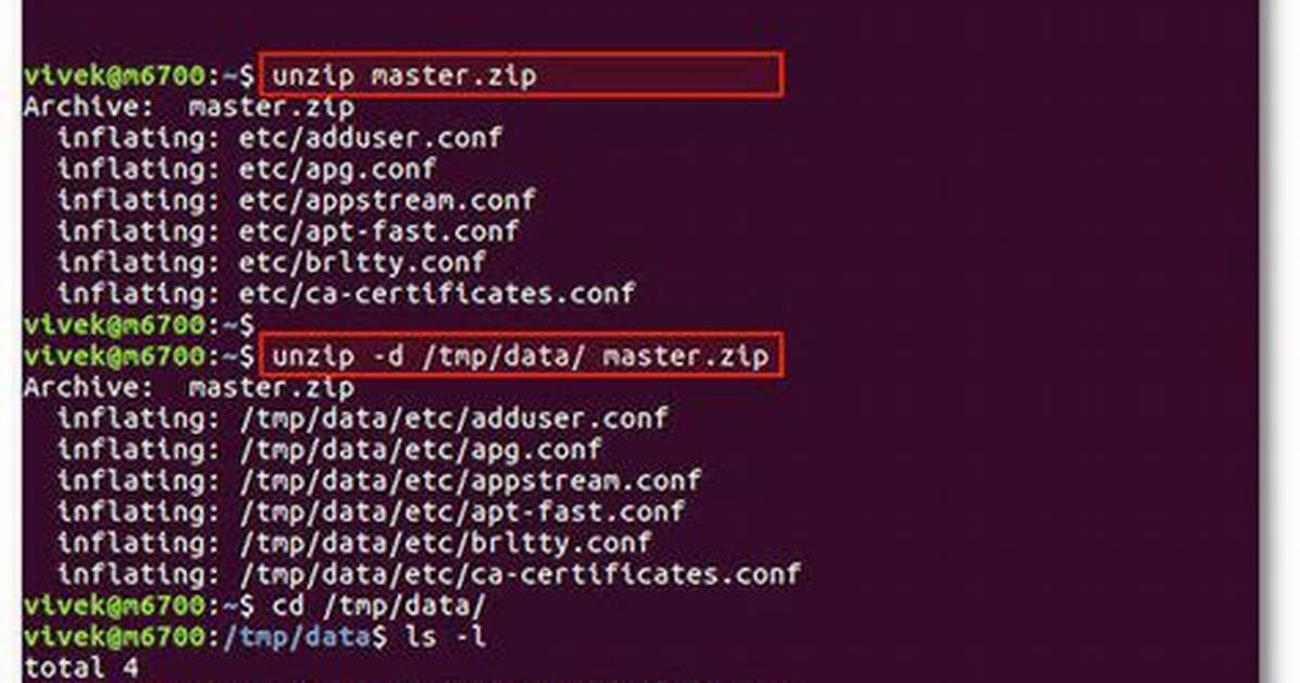 Unzip File Linux