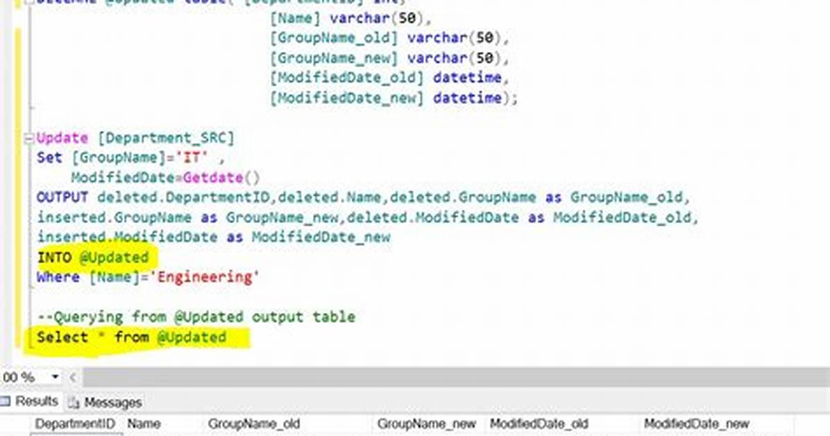 Update Output into a Variable