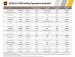 Ups Holidays