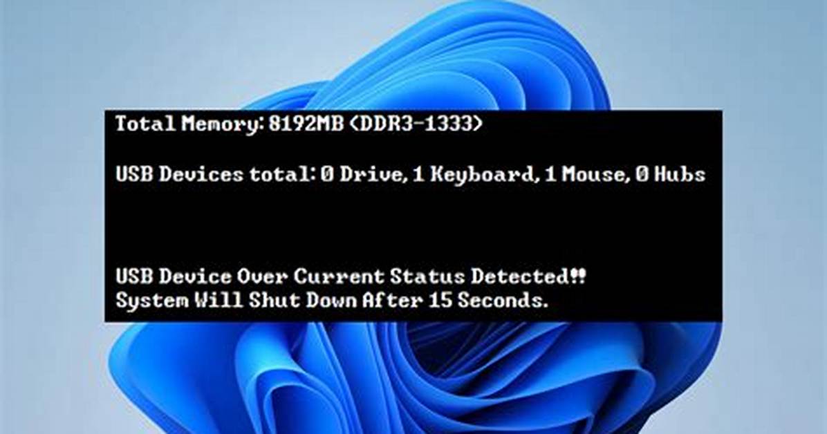 Usb 2-1 over-Current Message