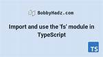 Use Fs in Typescript