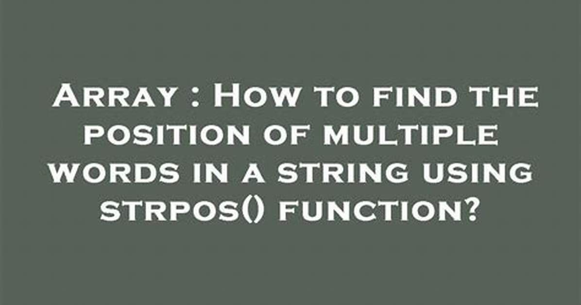 Using an Array as Needles in Strpos
