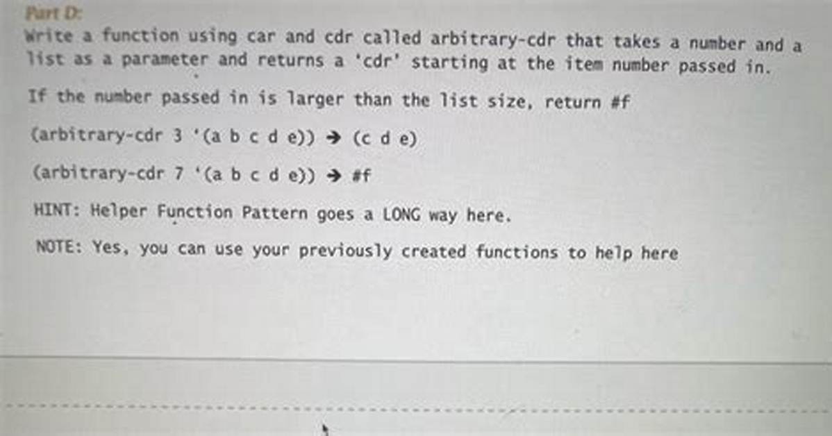 Using Car and Cdr