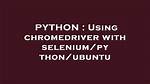 Using Chromedriver with Selenium/Python/Ubuntu