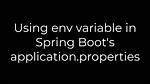 Using Env Variable in Spring Boot's Application. Properties
