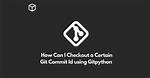Using Gitpython, How Can I Checkout a Certain Git Commit Id?