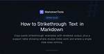 Using Markdown Syntax, How to Add Strikethrough in Code Blocks