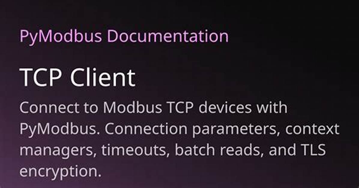 Using Pymodbus Tcp Client Implementaion