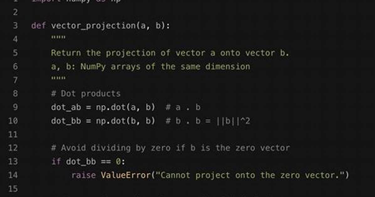 Using Python to Calculate Vector Projection