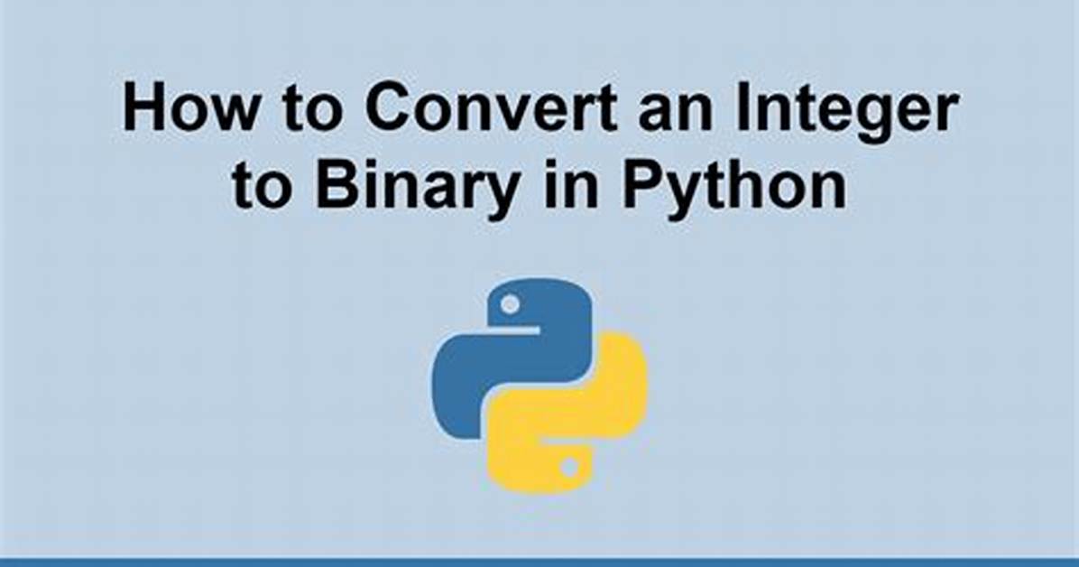 Using Python to Convert Integer to Binary